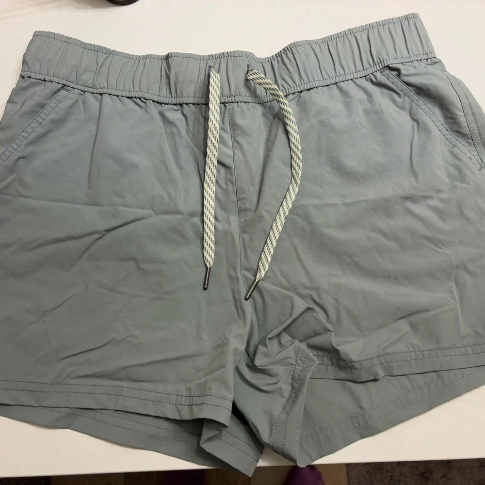 Light Gray Drawstring Shorts - Picture 1 of 2